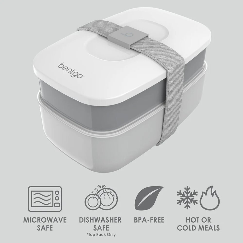 BENTGO All-In-One Stackable Bento Lunch Box (Gray) (BRAND-NEW‎ & SEALED!) - Picture 3 of 4
